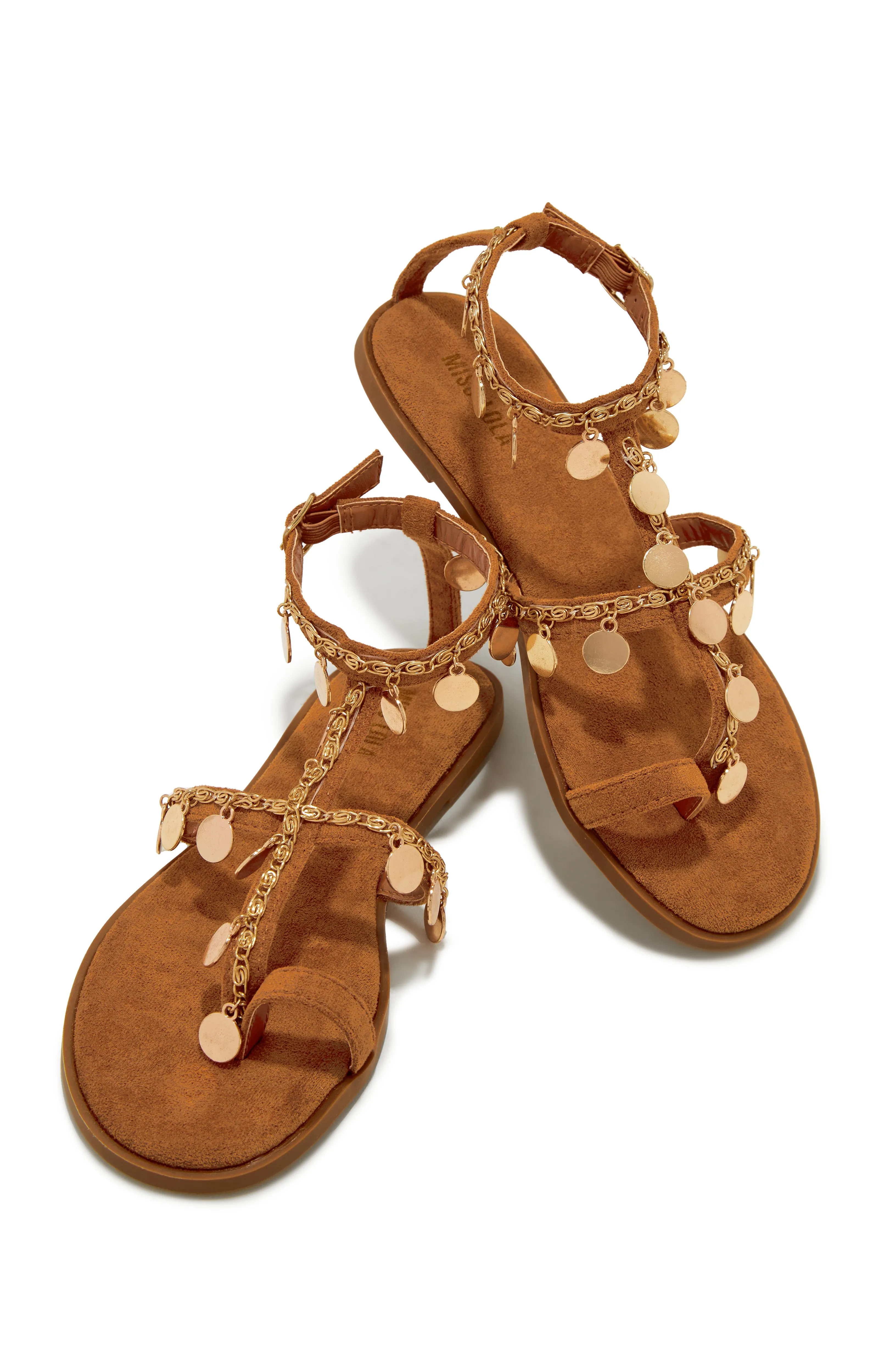 Absolute Paradise Chain Embellished Sandals - Gold