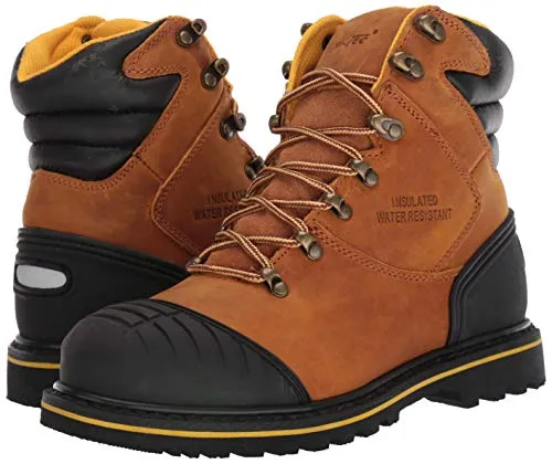 Ad Tec 7 Inch Mens Work Boots, Reflective Trim on Heel, Crazy Horse Leather upper