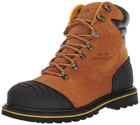 Ad Tec 7 Inch Mens Work Boots, Reflective Trim on Heel, Crazy Horse Leather upper