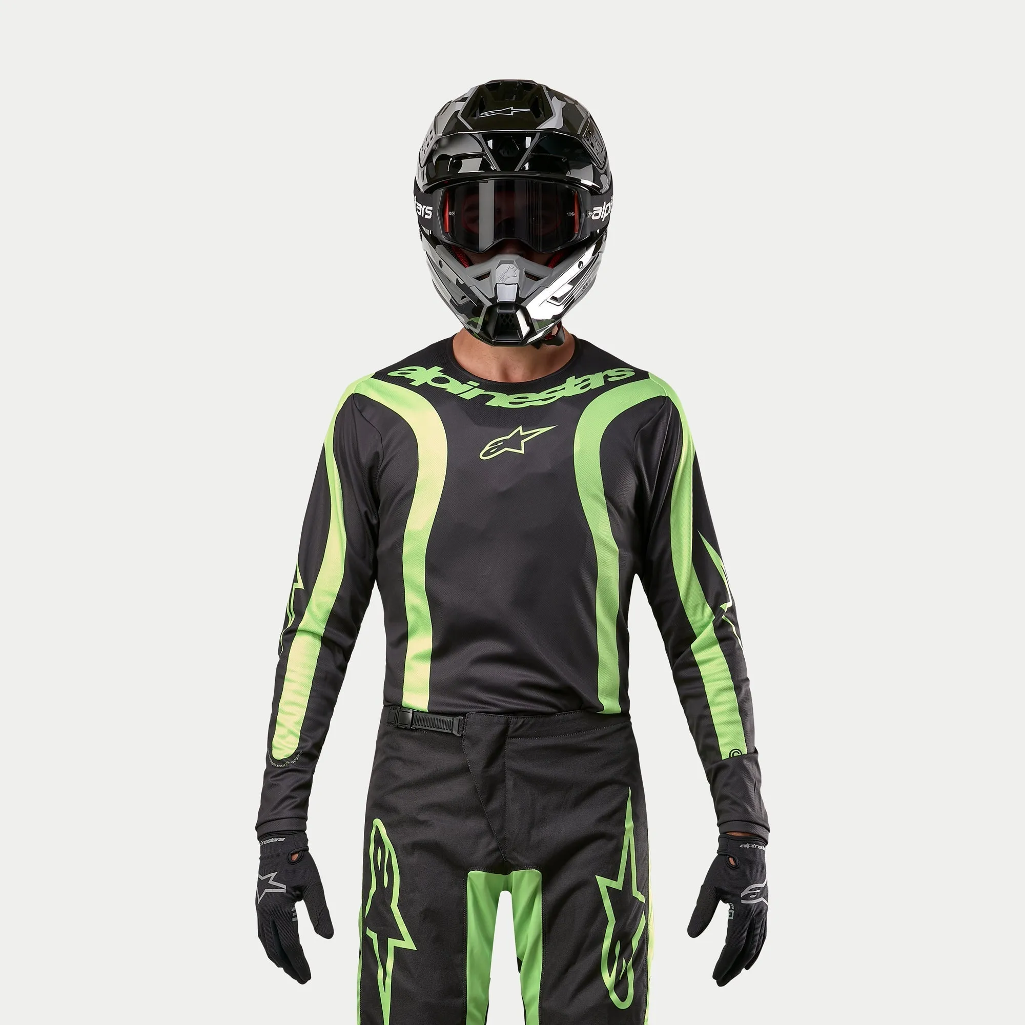 ALPINESTARS 2024 FLUID LURV JERSEY - BLACK FLURO YELLOW