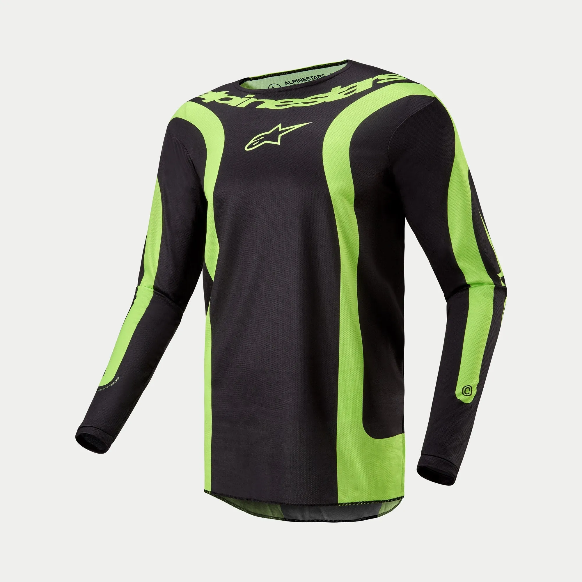 ALPINESTARS 2024 FLUID LURV JERSEY - BLACK FLURO YELLOW