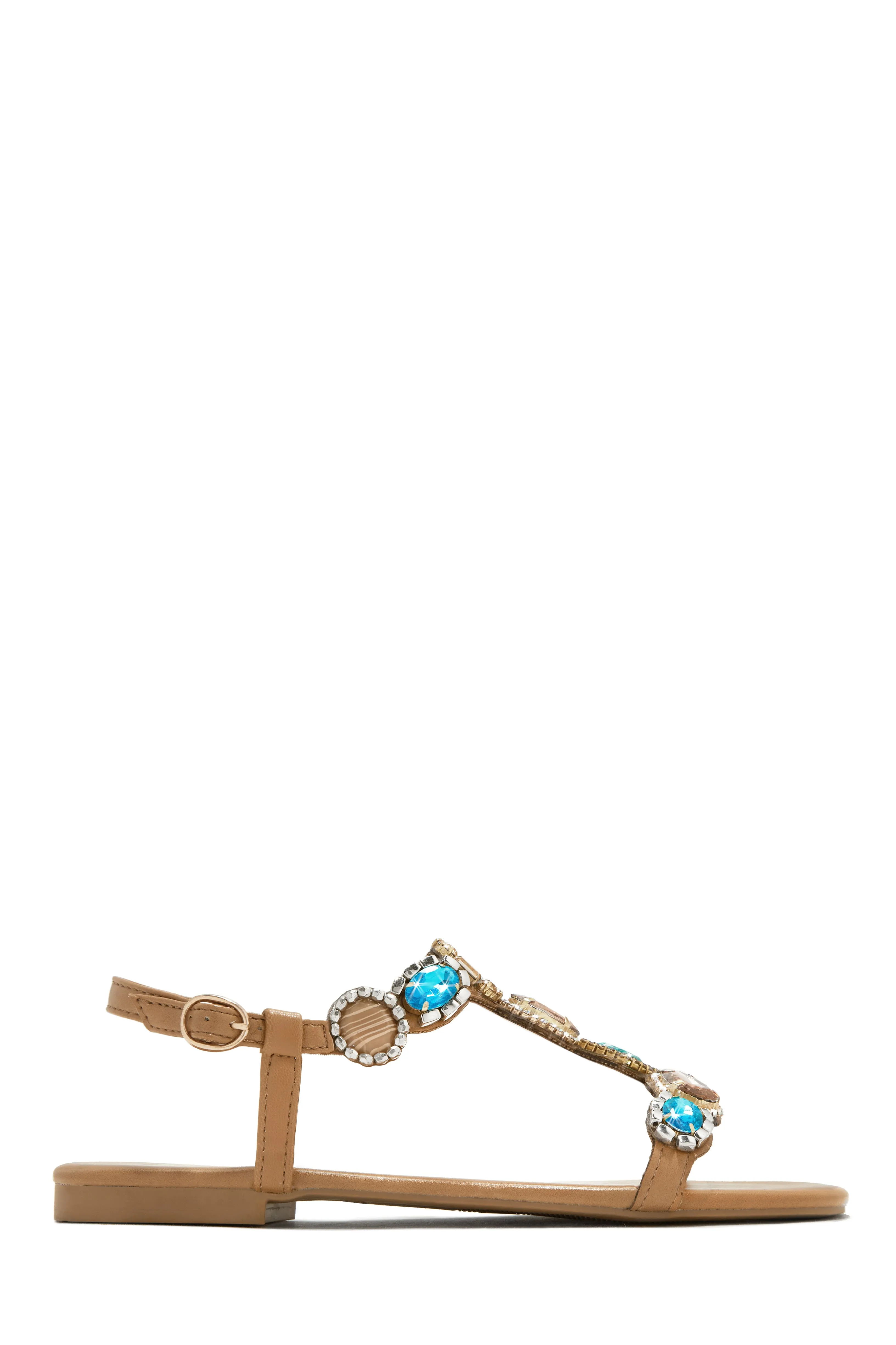 Aruba Sunset Stone Embellished Sandals - Blush