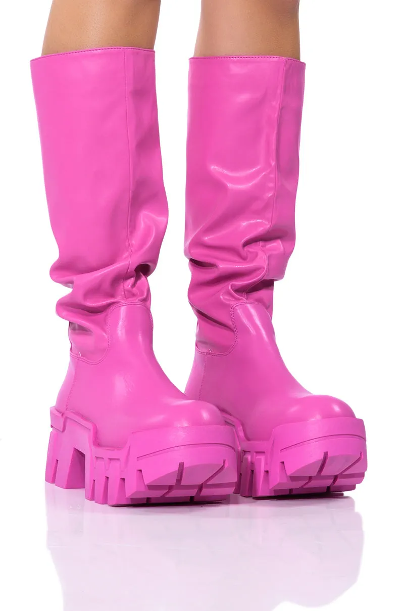 AZALEA WANG LYRICA FLATFORM BOOT IN PINK