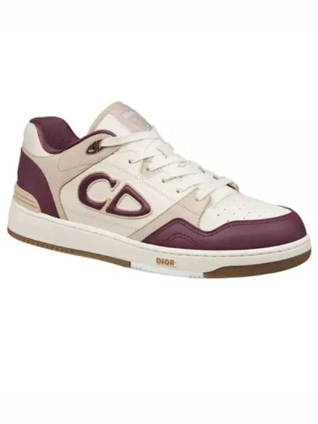 B57 Cream Smooth Calfskin Low Top Sneakers Red