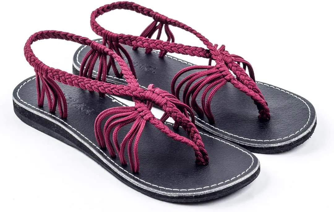 Boho Black Handwoven Braided Flat Sandals