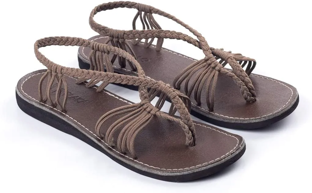 Boho Black Handwoven Braided Flat Sandals