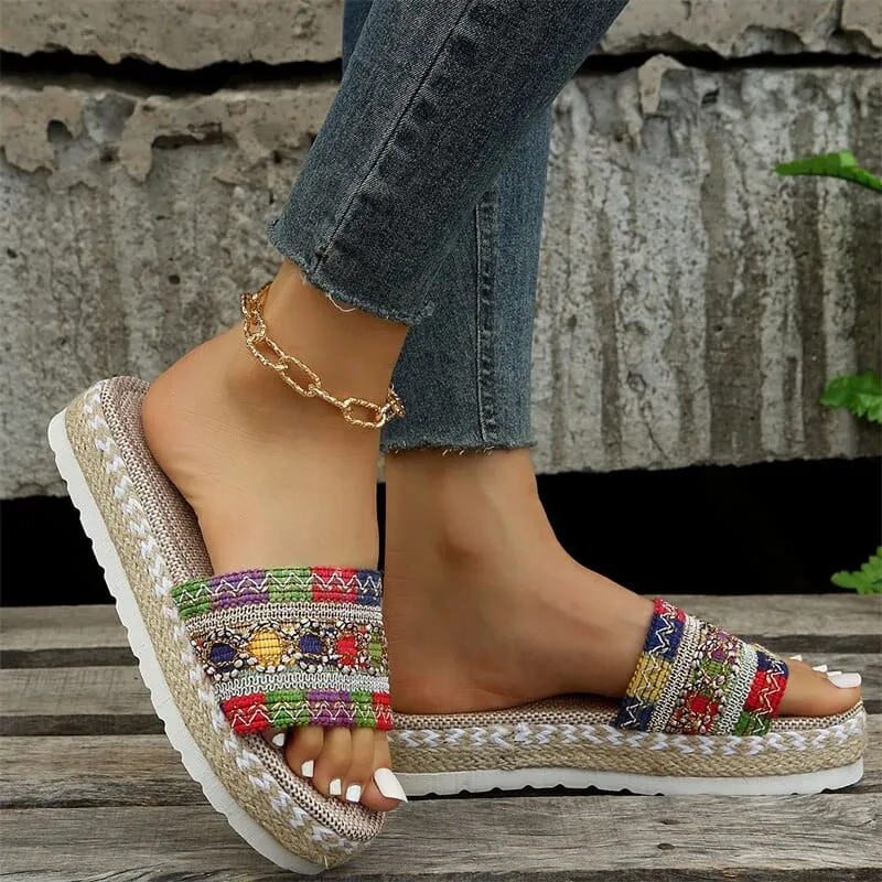 Boho Espadrille Platform Sandals