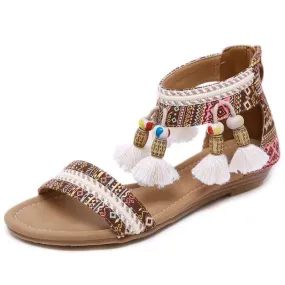 Boho Pompoms Sandals