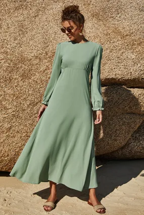 Boho Puff Sleeve Maxi Dress