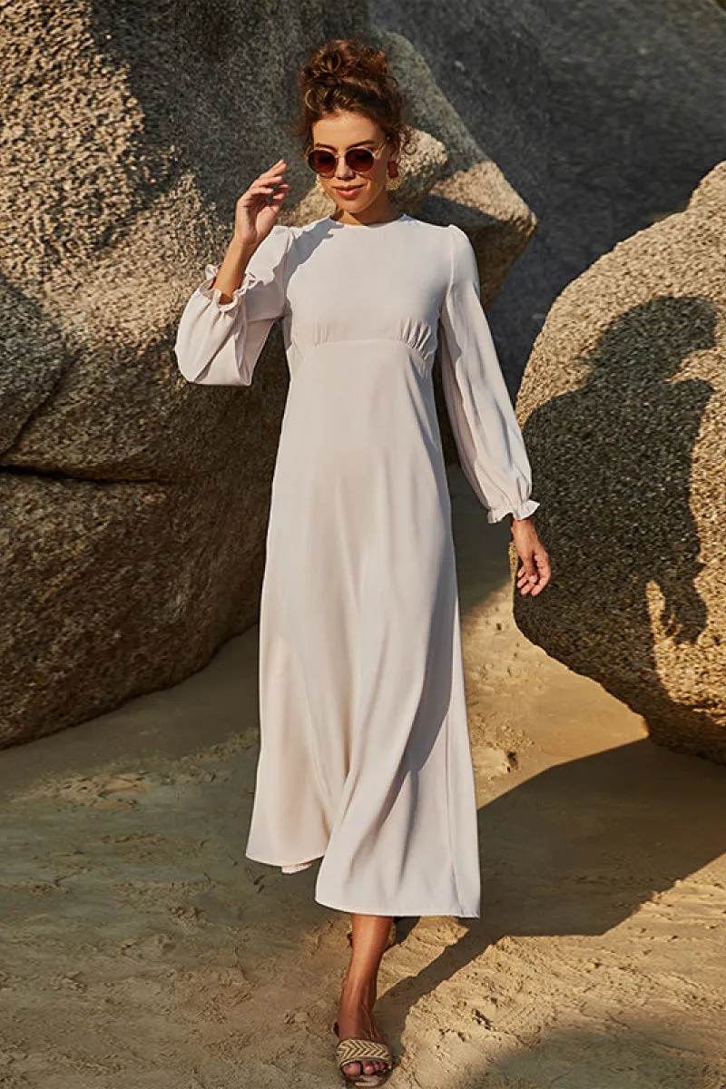 Boho Puff Sleeve Maxi Dress