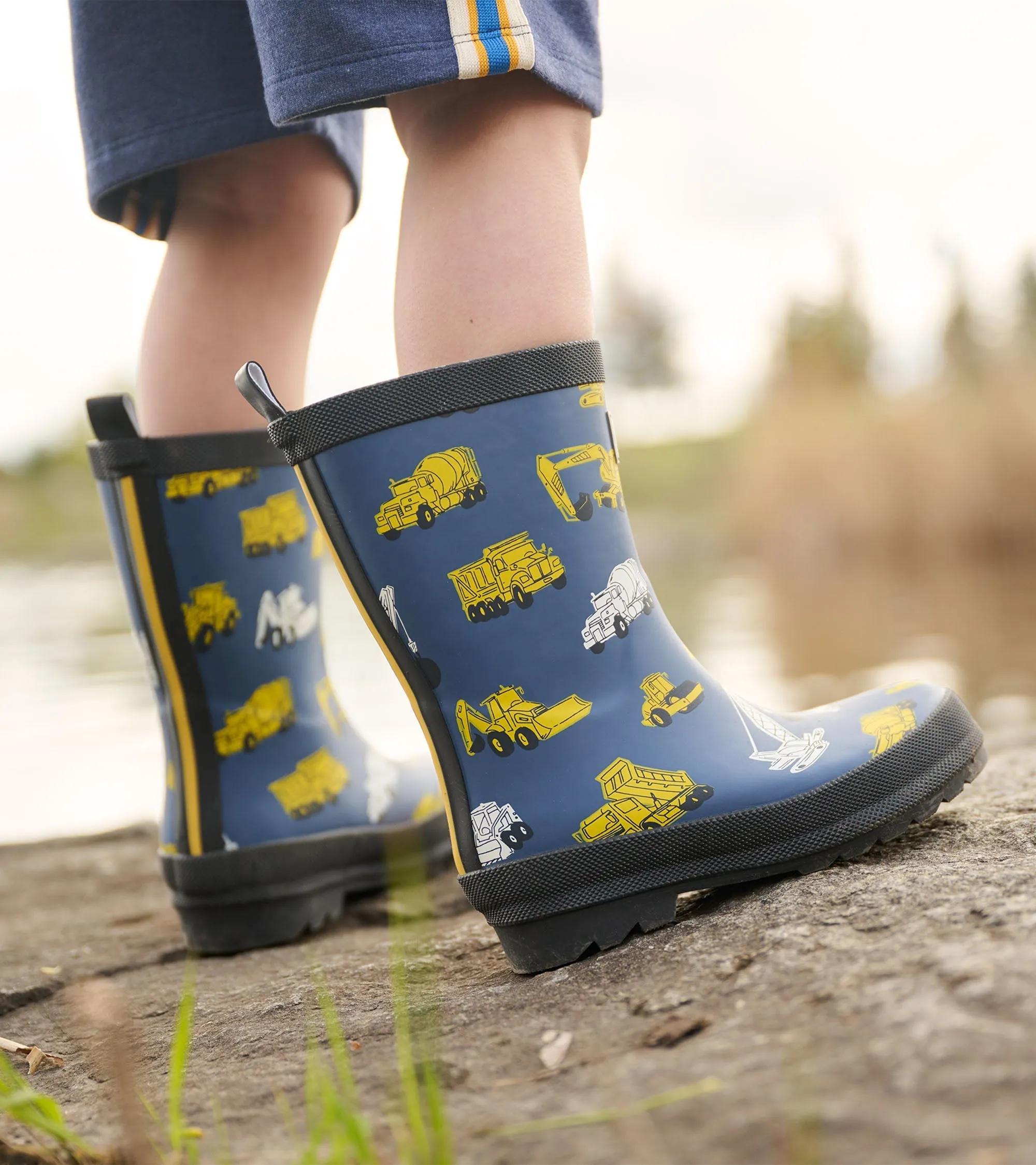 Boys Under Construction Matte Rain Boots