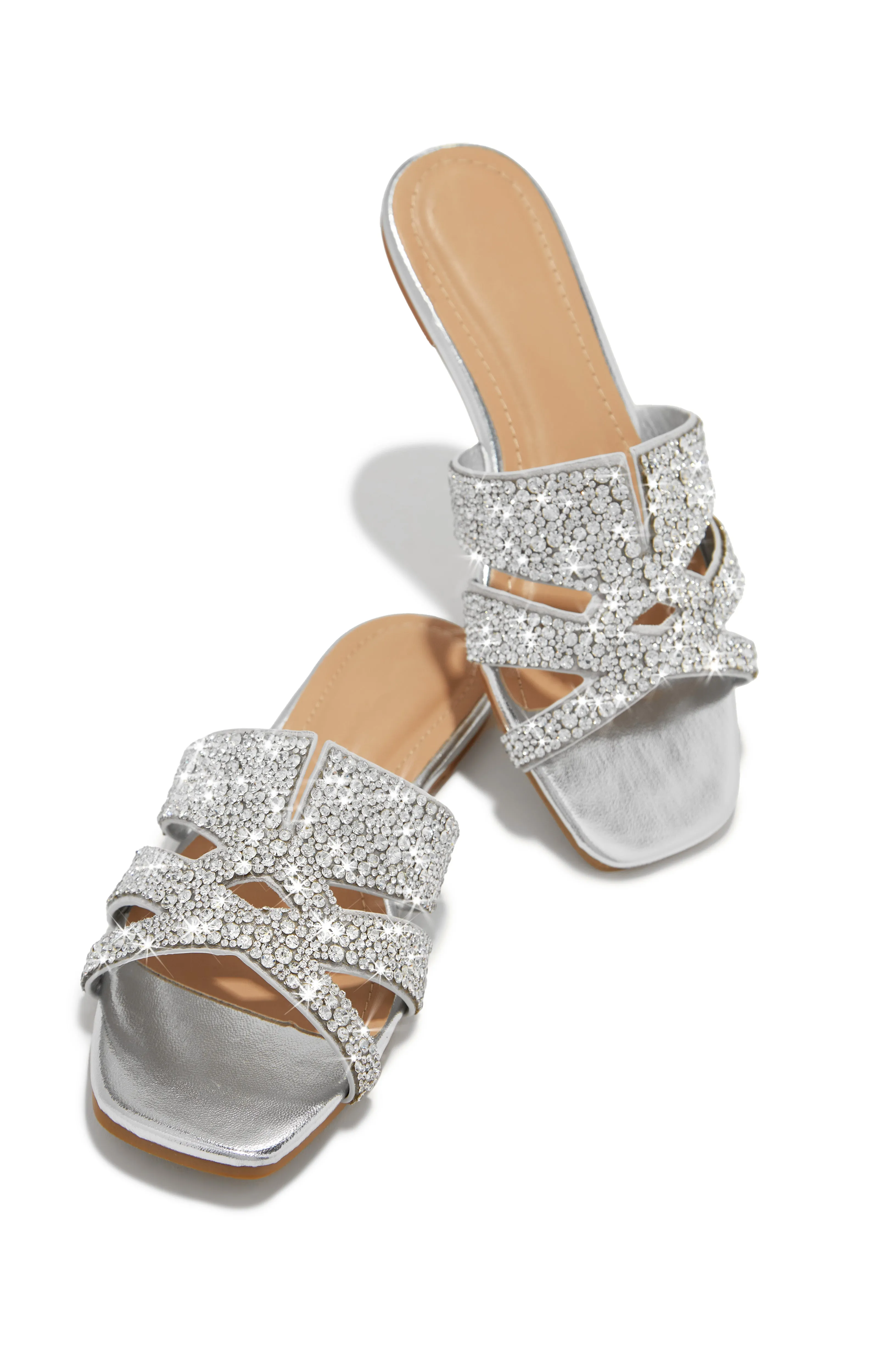 Destination Dreams Embellished Slip On Sandals - Rose Gold