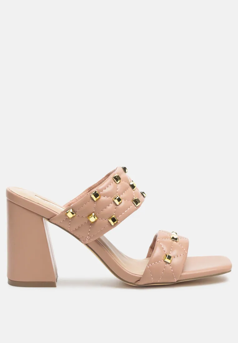 Fischer Stud Embellished Block Heel Sandals