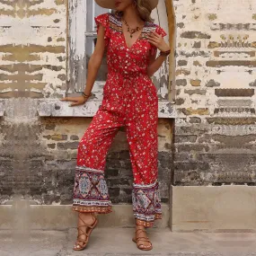 Flutter Sleeve Boho Jumpsuit