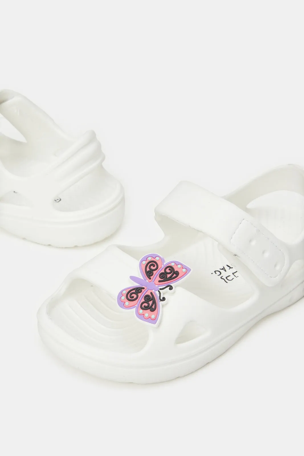 Girls White Butterfly Sandals