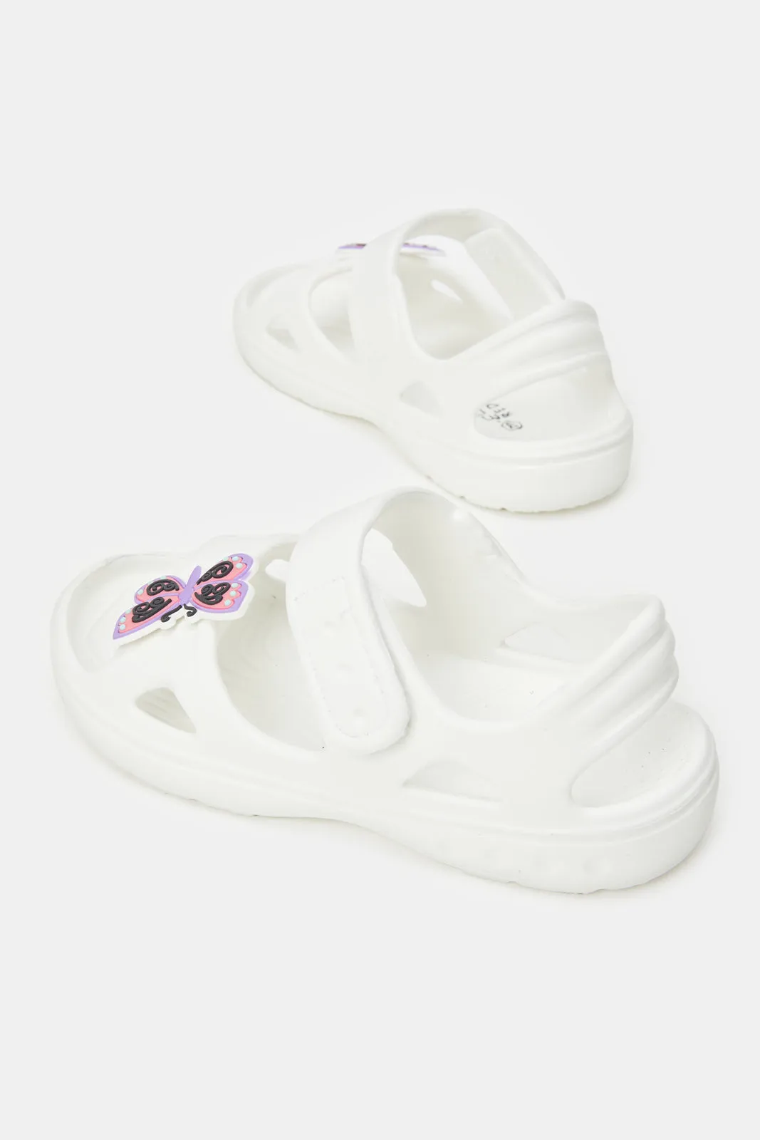 Girls White Butterfly Sandals