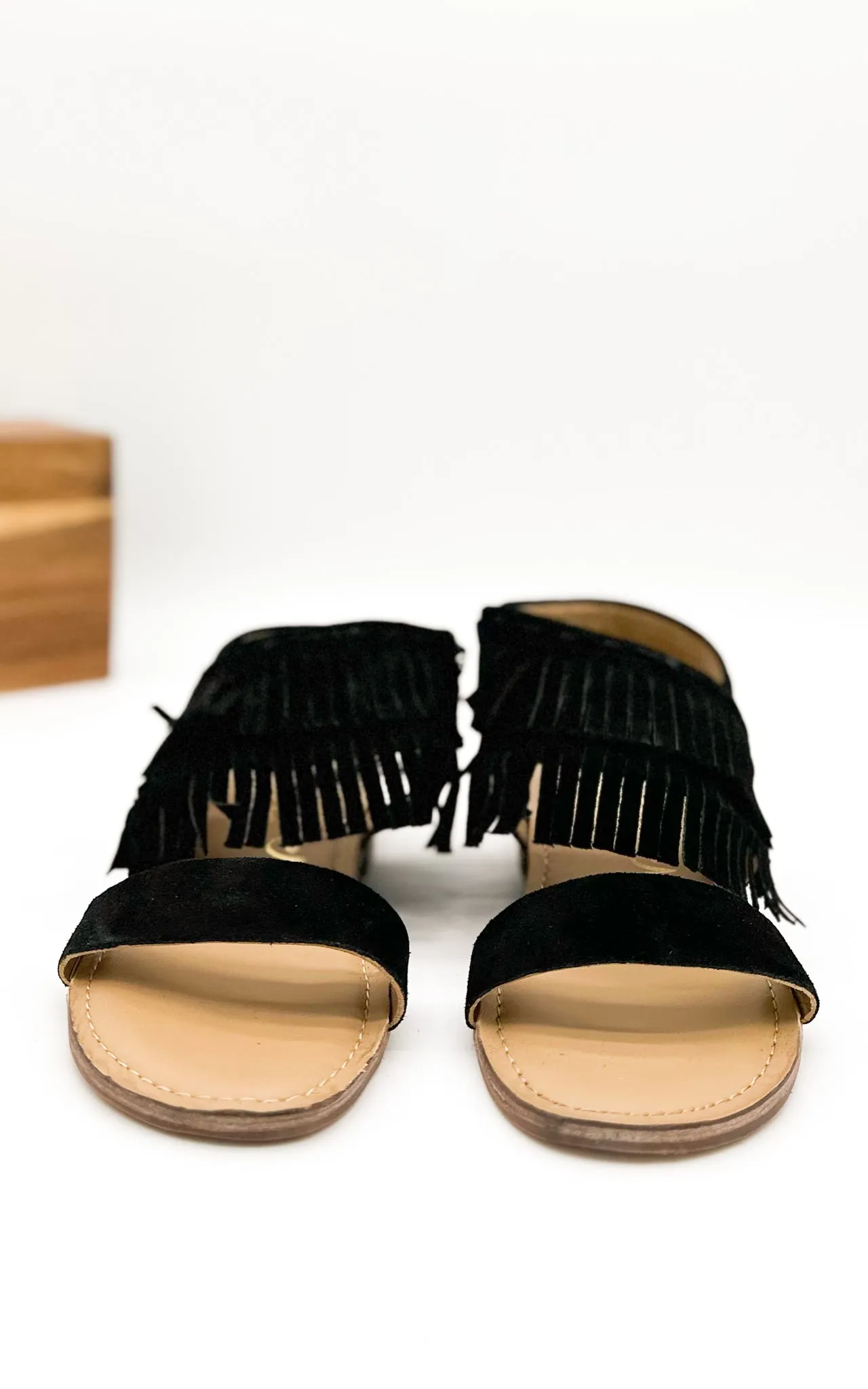 Hazel Blues® |  Fringe Star Sandal in Black