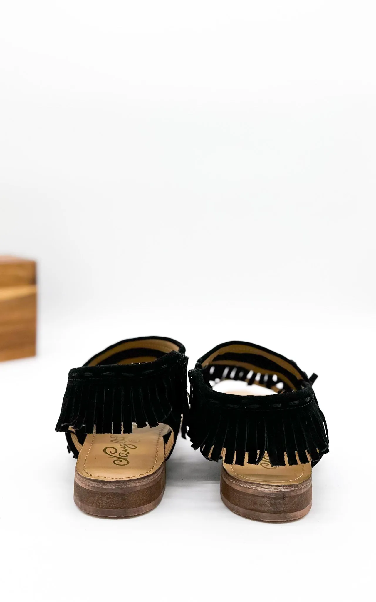 Hazel Blues® |  Fringe Star Sandal in Black