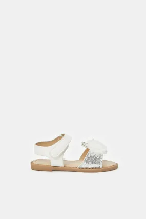 Infant Girls Cream Glitter Sandals