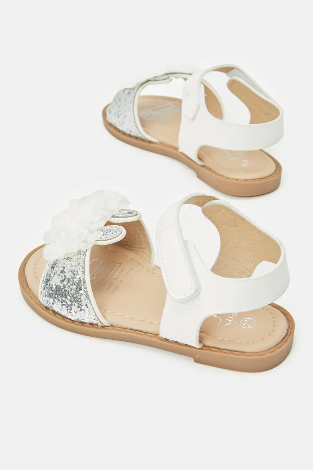 Infant Girls Cream Glitter Sandals