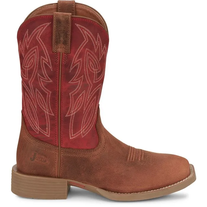 JUSTIN MENS CANTER SQUARE TOE WESTERN BOOTS STYLE SE7514