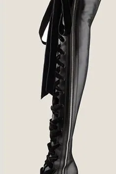 Louis Vuitton - Editorial, Brand New Iconic Cancan Thigh High Black Boots in Box - IT 38