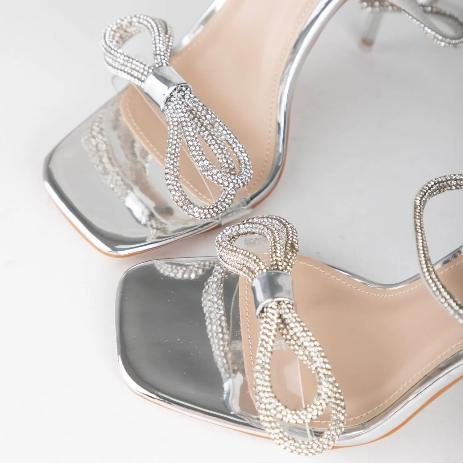 RAID Kyrahh Heeled Sandals in Silver