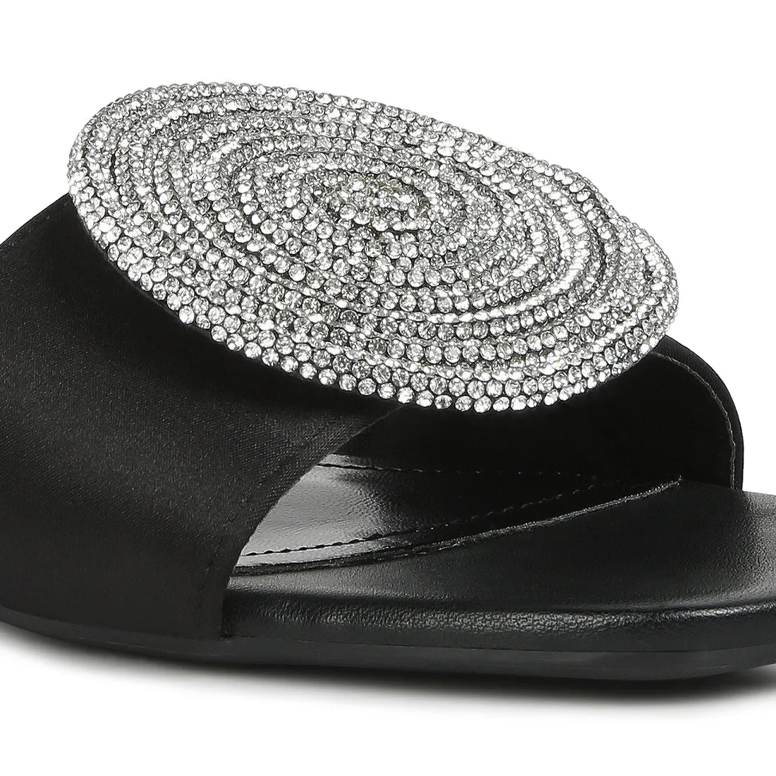 Rhinestones Embellished Brooch Slip On Sandals