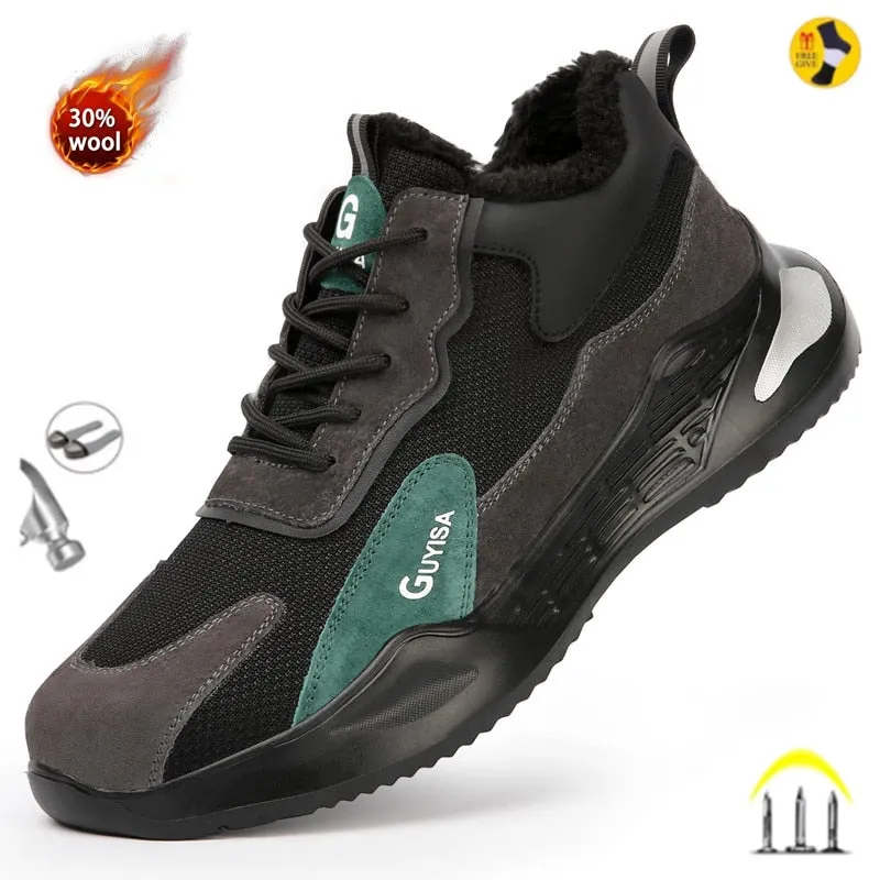 Staleneus Men Work Safety Shoes Steel Toe Work Sneakers Anti-smashing and Anti-piercing Work Boots Industrial Construction Boots