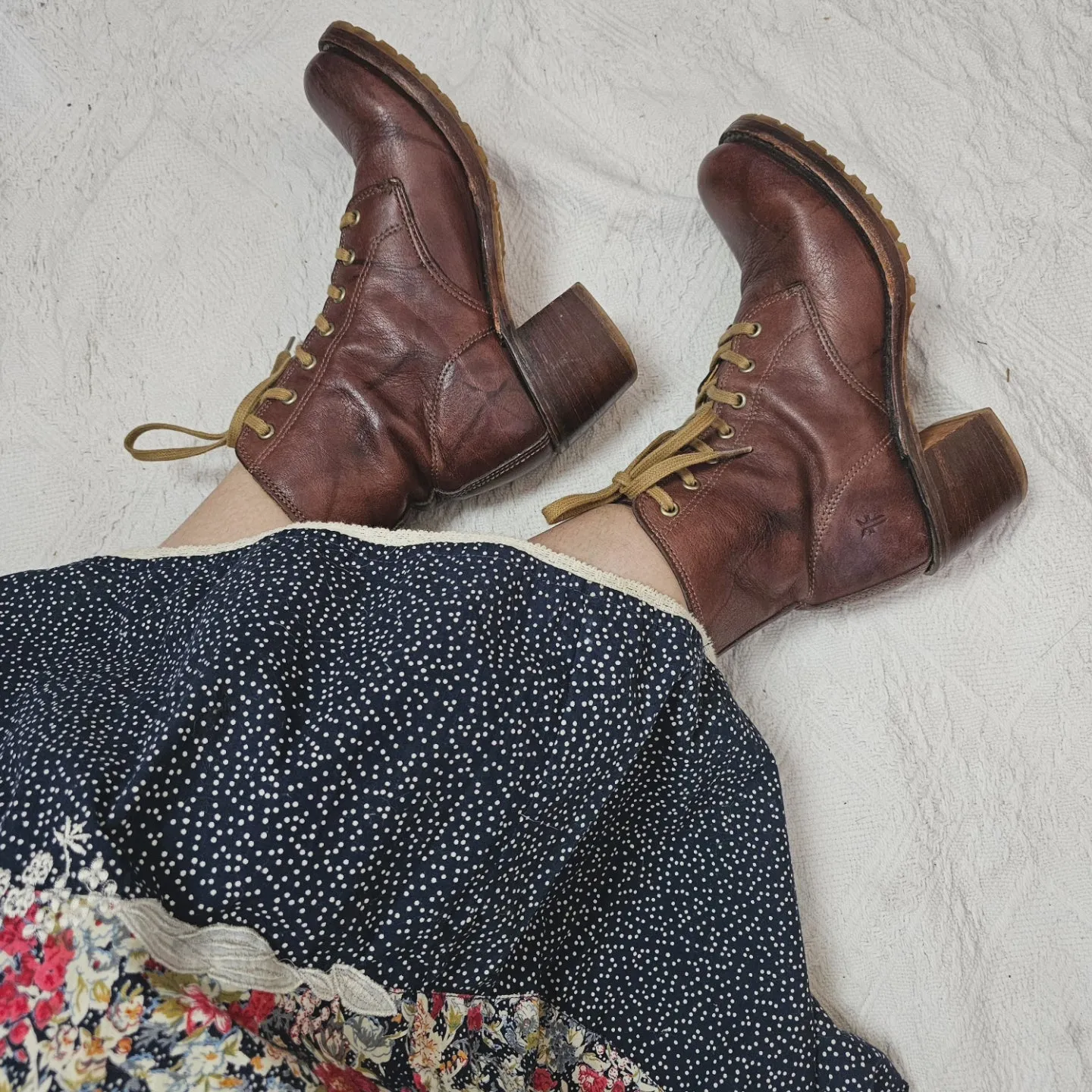 Vintage Frye Leather Lace-Up Boots – Made in USA (Size 7, True to Size)